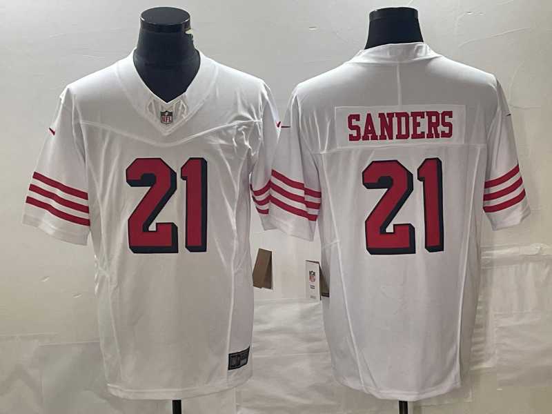 Men%27s San Francisco 49ers #21 Deion Sanders White 2023 FUSE Color Rush Vapor Untouchable Limited Jersey
